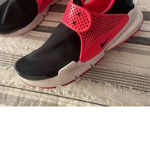 Nike Black and Pink Slip-On Sneakers